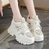 Fashion Breathable Chunky White Sneakers for Women Fashion Laser Thick Bottom Vulcanize Shoes Woman 2025 Lace Up Platform Running Shoes