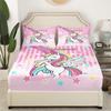 Cartoon Unicorn Pattern Mattress Three-Piece Digital Printing Mattress Bedding Set Adult Children