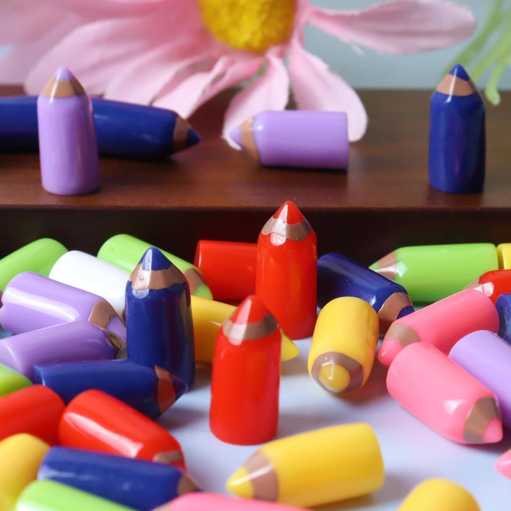 Creative Colorful Cartoon Resin Pencil Pendant for DIY Jewelry