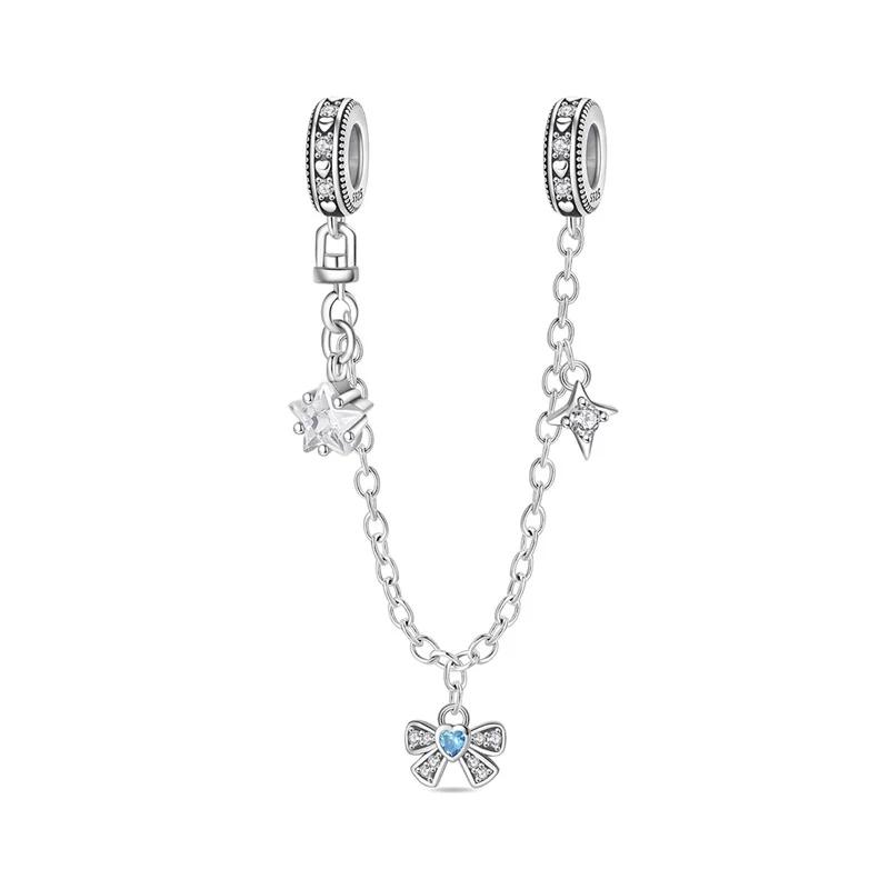 Oryginalne Miedziane Charmsy Niebieska Gwiazda Kwiat Motyl Serce Meduza Koraliki Do Naszyjnika Bransoletki DIY Prezent Biżuteria