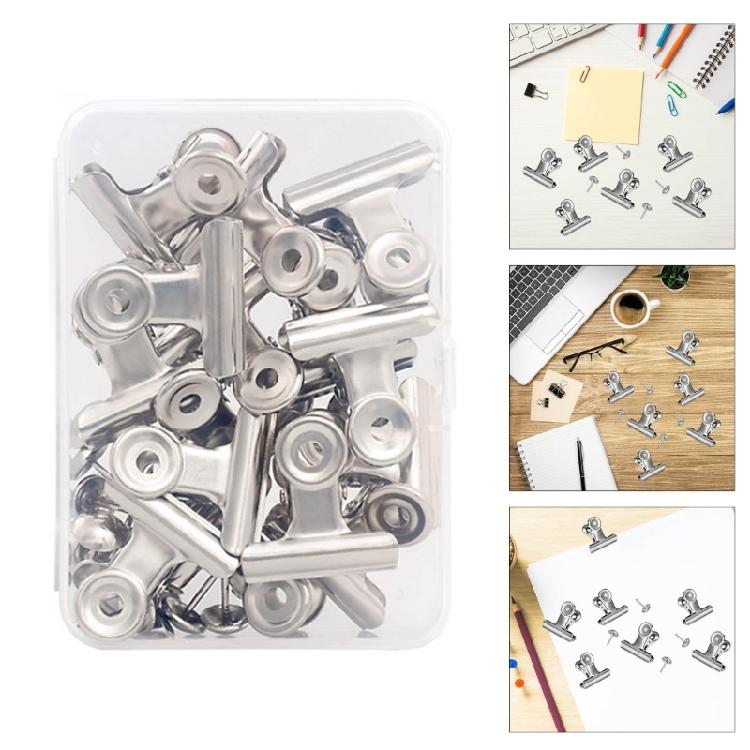 15Pcs Metal Paper Clamp Stainless Steel Clip Metal Hinge Clips for Picture Photo Food Bag Receipt Document Organization