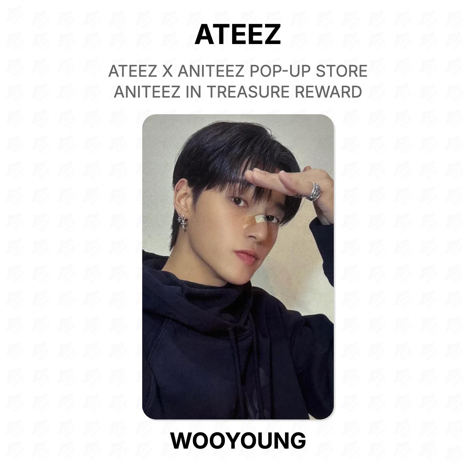 ATEEZ X ANITEEZ POP-UP STORE ANITEEZ IN TREASURE REWARD Official Photocard WOOYOUNG