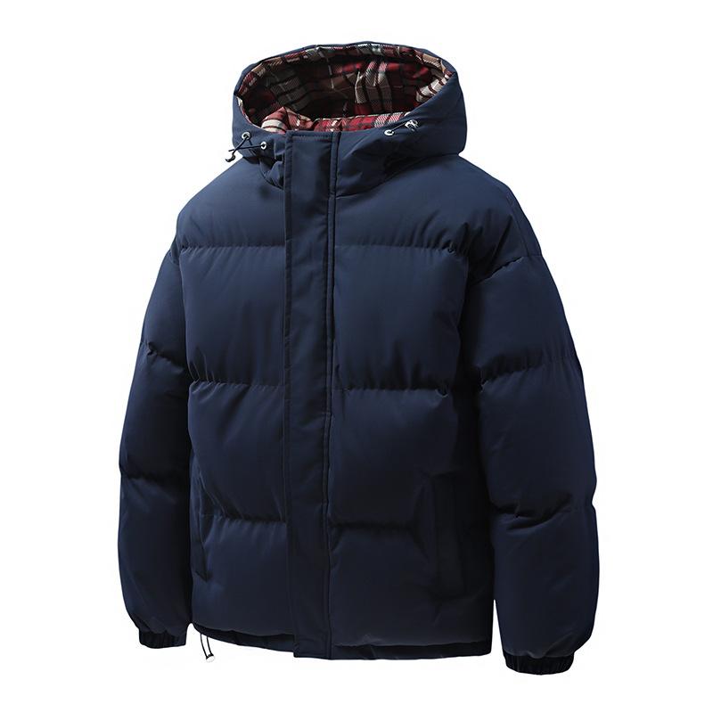 Down cotton jackets, men's autumn and winter youth bread jackets, fleece thickened cotton jackets, men's padded jackets, and cotton jackets