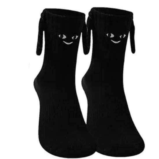 Couple socks magnetic hand in hand for a lifetime Halloween socks black white unisex hand in hand good friend socks
