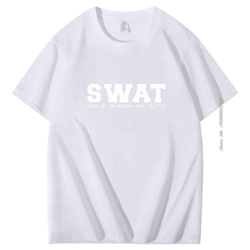 Summer Mens High Quality Tshirt Swat Speclal Weapong And Tactecs Funny Teeshirt For Men Streetwear Mens Short Sleeve Tshirt