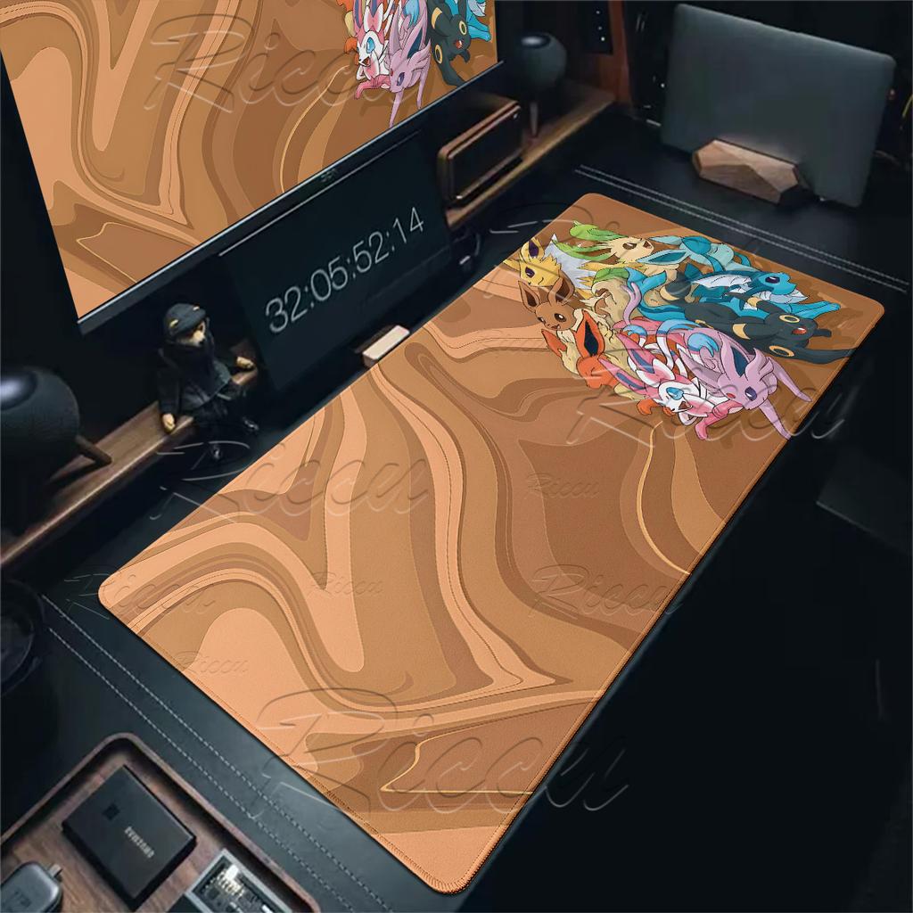 Anime Cartoon P-Pokémon Fluid Background Mouse Pad XXL Squirtle Laptop Keyboard Home Office Setup Kawaii Desk Gaming Accessories