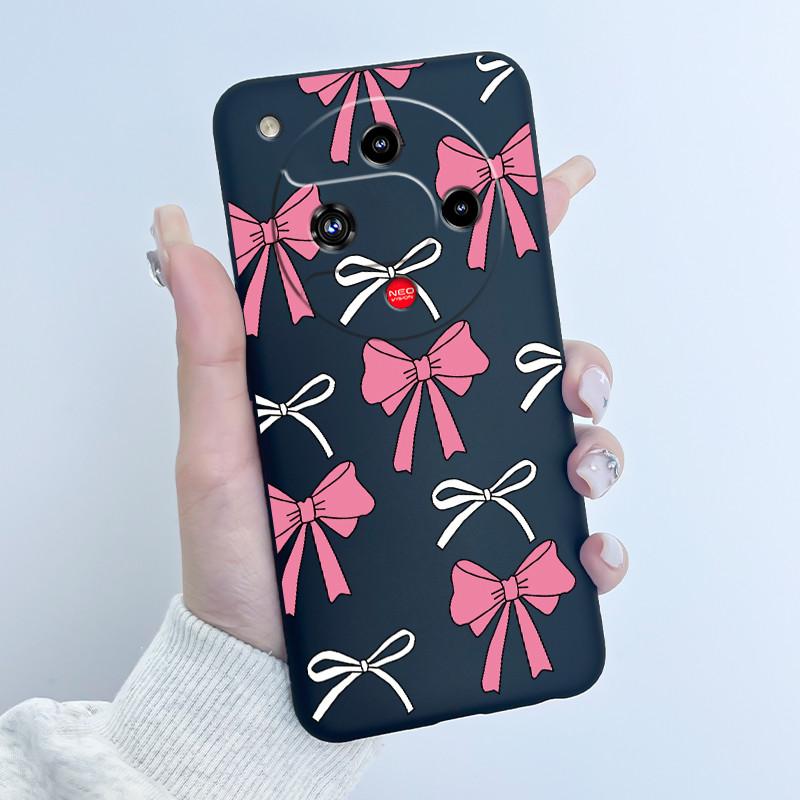 Für ZTE Nubia Focus 2 5G Hülle Z2462N Luxuriös Niedliches Herz Kaninchen Weiches TPU Silikon Matt Schwarz Handyhülle Stoßfeste Rückseite