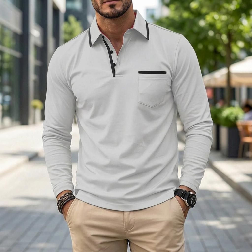 Men's Colorblock Long Sleeve Tops Men's Casual Fashion Long Sleeve Tops