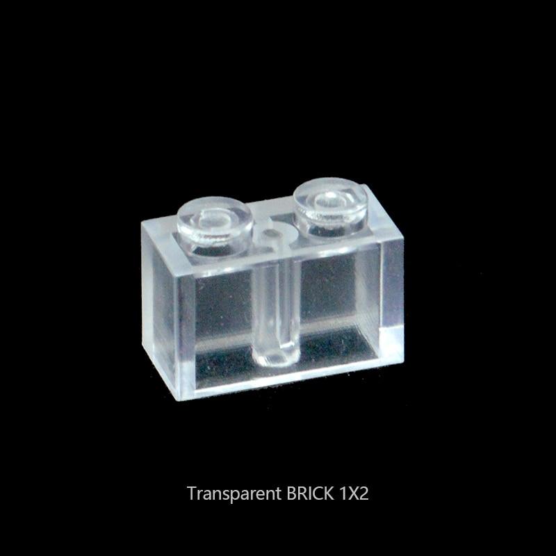 Kompakte Partikel 1x2 2x3 2x4 1x1 Steine MOC Komponenten Transparente Bausteine Geschenke Spielzeug für Kinder