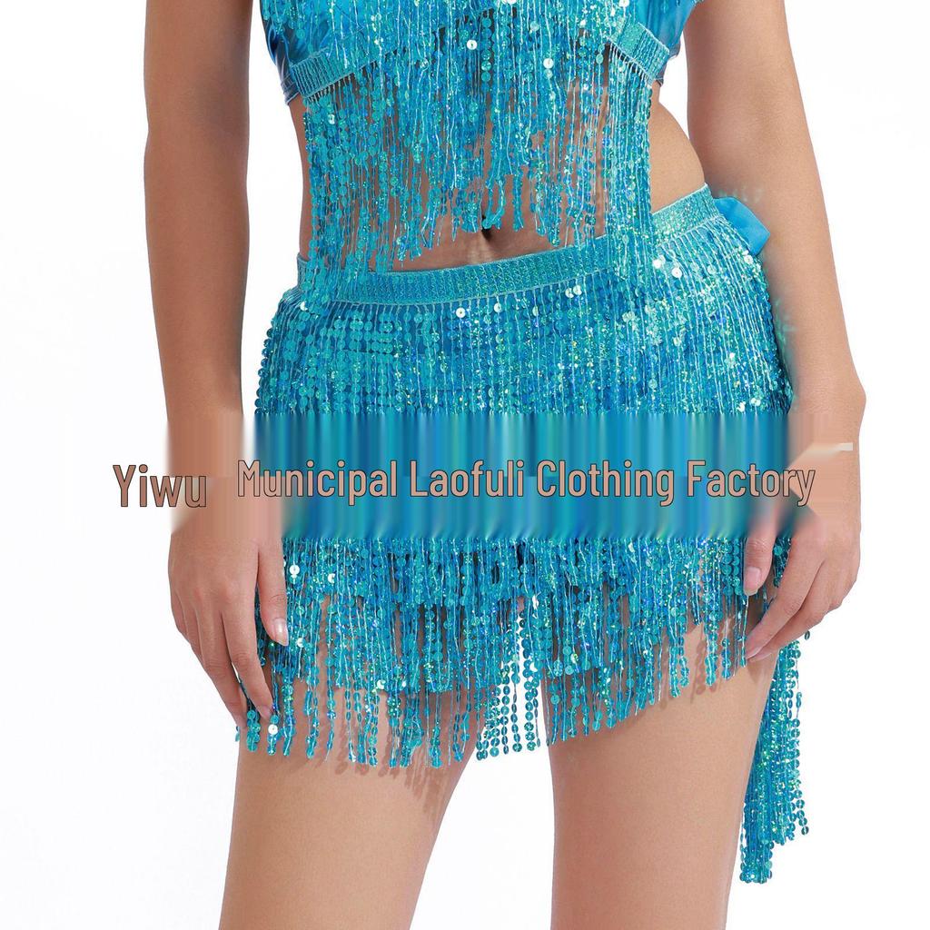 Bohemian Sequin Tassel Hip Scarf & Mini Skirt for Belly Dance