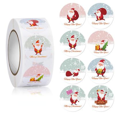 1 Roll Merry Christmas Stickers 500pcs Animals Snowman Trees Decorative Stickers Navida Wrapping Gift Box Label Christmas Decoration