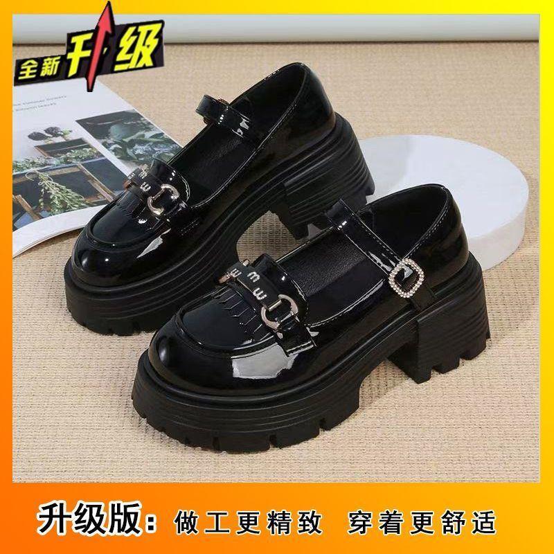 Autumn thick-soled small leather shoes look good skirt single shoes Japanese with fashionable small fragrant style Mary Jane shoes fairy