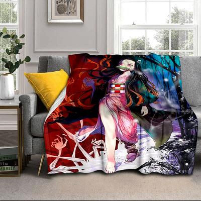 Anime Samurai Warrior's Journey Blanket Flannel Blanket for Bed, Sofa, Camping, Hiking, Picnic Essentials, Gift for Family Fan Gifts