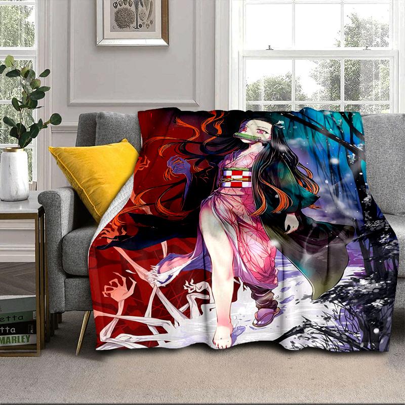 Anime Samurai Warrior's Journey Blanket Flannel Blanket for bed, sofa, Camping, Hiking, Picnic Essentials, gift for family Fan gifts
