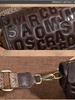 Johnature Retro Dámská taška z pravé kůže s ražbou písmen Všestranná široká ramenní popruh Ramenní crossbody taška