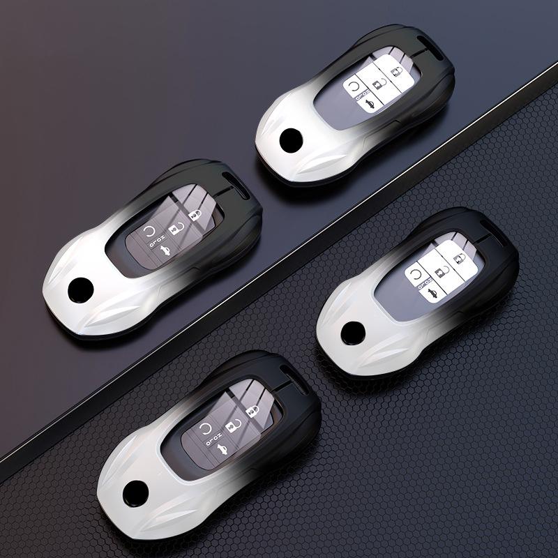 Metal Auto Smart Key Fob Case Cover Mount Housing Chain Remote Fit For Honda New Accord 11Th Gen Civic Odyssey Crv Zrv Xrv Hrv E:Ns1 Fit