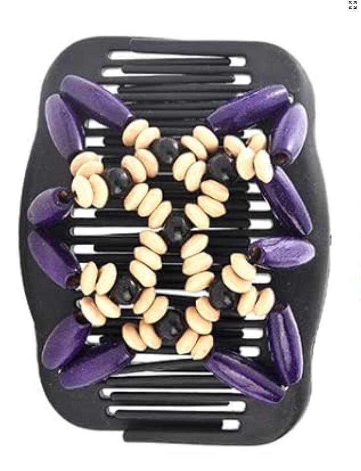 Peigne Magique Polyvalent en Perles de Bois pour Coiffure