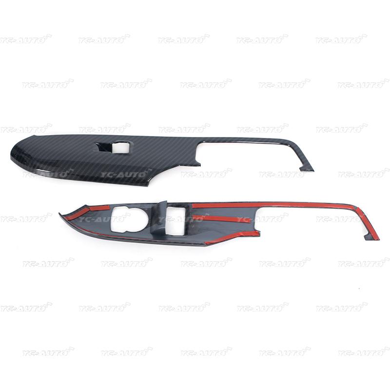 Car ABS  Window Lift Switch Panel Cover Trims Carbon Fiber For Ford Mustang 2015 2016 2017 2018 2019 For LHD Car Accessories