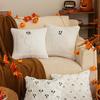 Spooky Themed Plush Pillow Cover Nursery Bedroom Decors Ghostly Pattern Throw Pillowcase for Sofa Couch Halloween Accessory