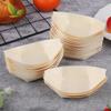 50 Stück Holzboote Teller Sushi Salat Dessertschale Holz Servierschale Einweg Sushi Serviertabletts Sushi Bootsplatten