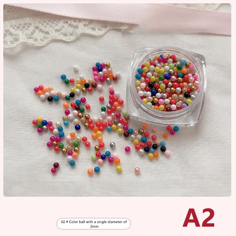 1Box Mini Macaron Bubble Nail Beads Charm 3D Full Color Resin Candy Caviar Nail Beads Decoration Diy Nail Accessories