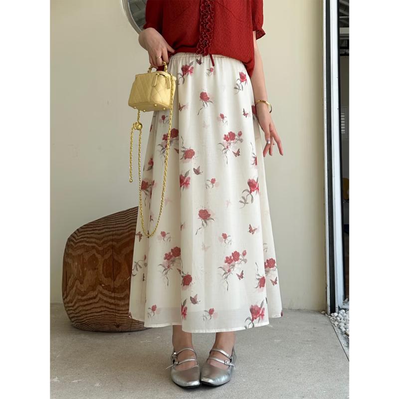 Юбка-трапеция Liedu с цветочным принтом, больших размеров L