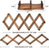 Accordion Wall Hanger with 13 Hooks, Expandable Hat Racks for Baseball Caps Wall, Wood Walls Coat Rack Purse Rack