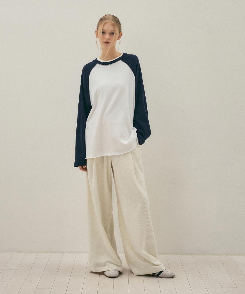 CITTA Wool Blend Wide Banding Corduroy Pants_Ctb551(White)