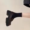 Platform loafers women's 2025 new popular shoes heightening women's shoes British style small leather shoes women's black single shoes