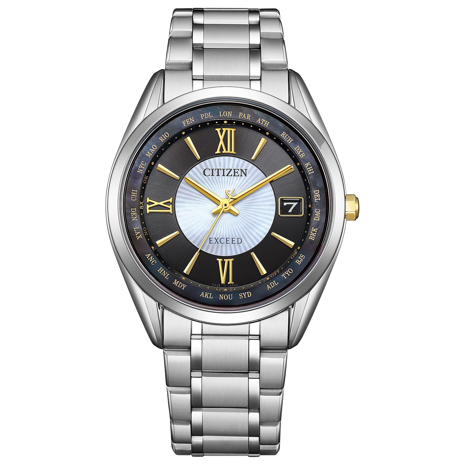 

Exceed Light Powered Eco Drive Radio Watch Waterproof Thin Limited Edition Black Silver [Citizen] CB1154-66W Men s