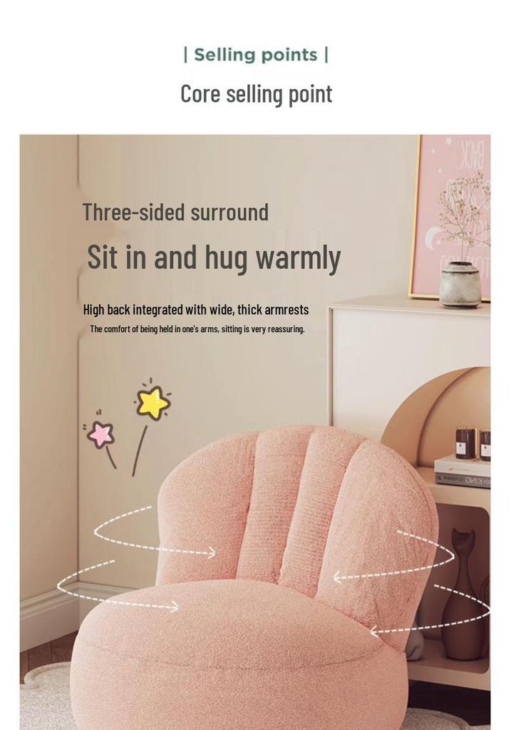 Nordic Lamb Wool White Luxury Lazy Chair - Modern Ins Style Single Sofa.