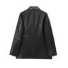 2025 Women's Casual Faux Leather Lapel Jacket - European & American Style