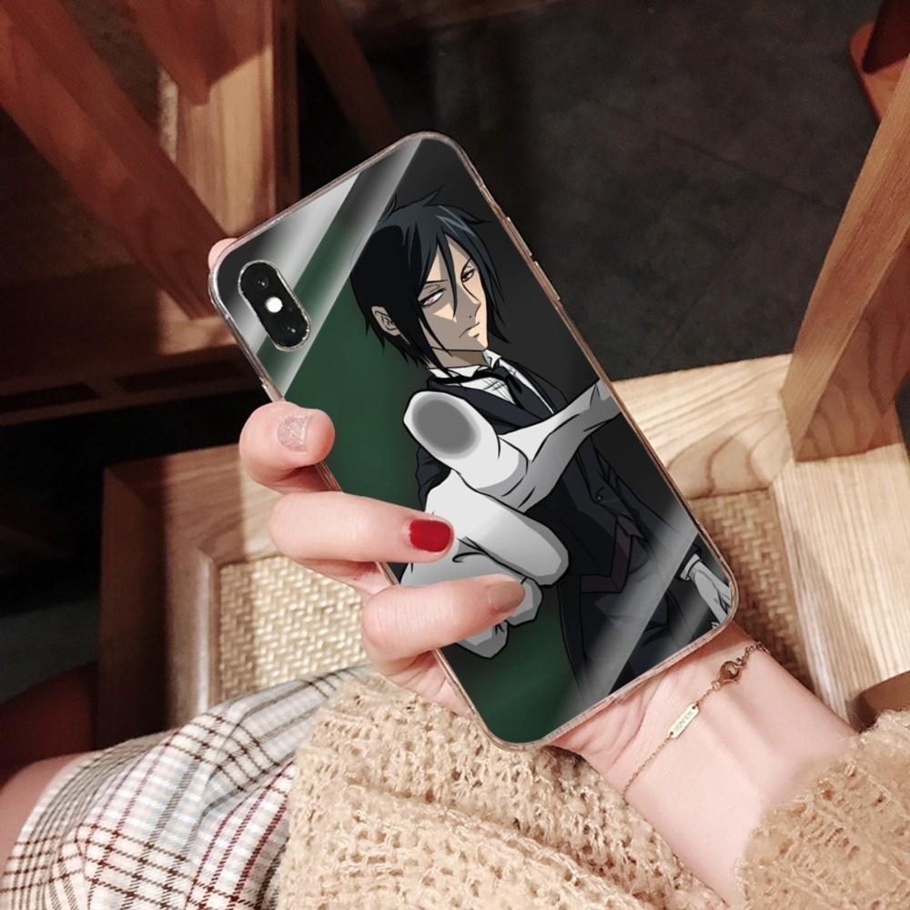 Black Butler Anime Phone Case For iPhone 13 14 Pro Max XS XR 12 11 Pro 13 Mini 6 7 8 Plus Clear Back Cover Capa