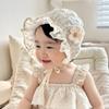 Newborn Lace Baby Fetal Cap Ruffle Soft Bonnet Hat Breathable Flower Sun Hat Summer