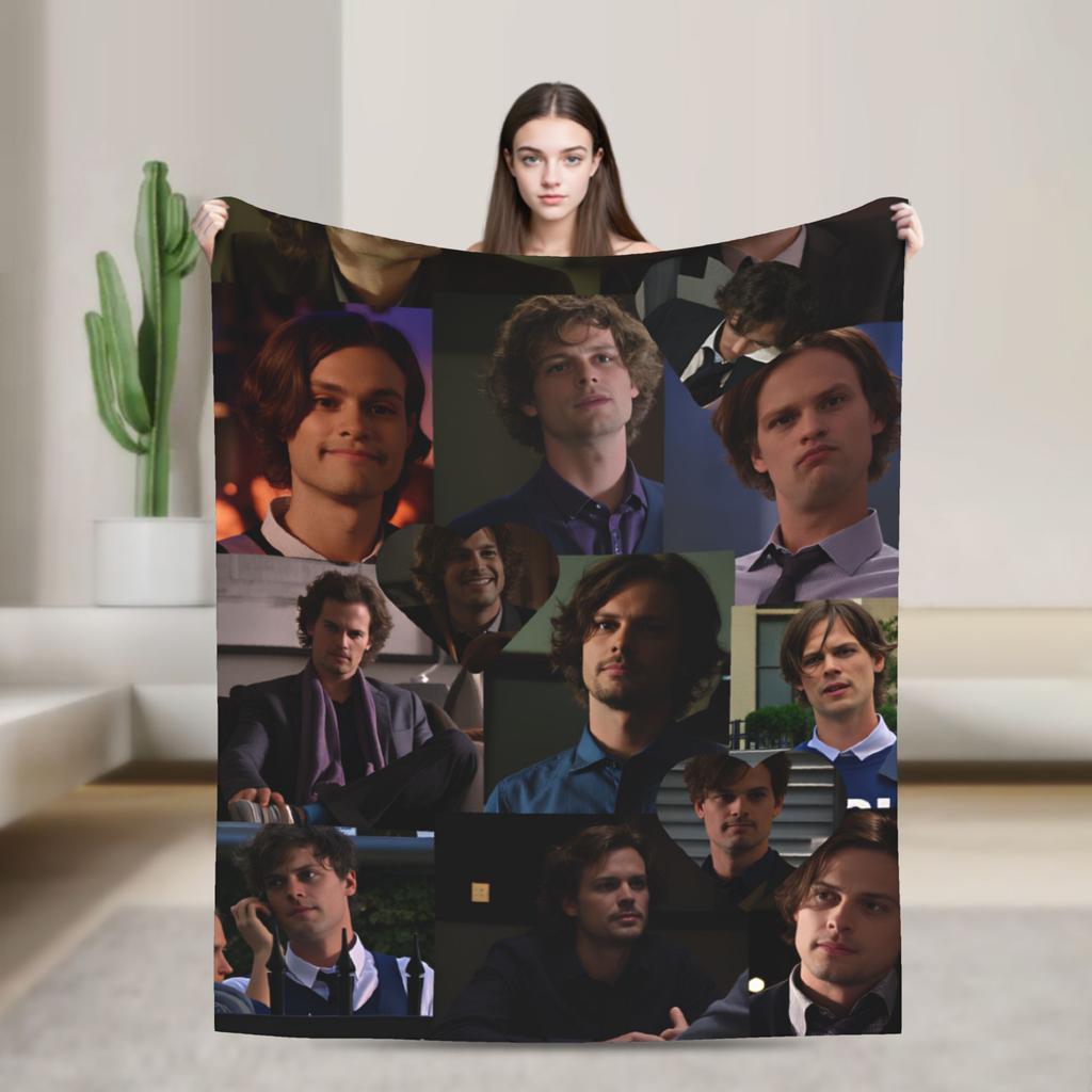 New Arrival Criminal Minds Spencer Reid Flannel Blanket Warm Throw Blanket for Couch Chair Camping Bedspread Sofa Bed Cover