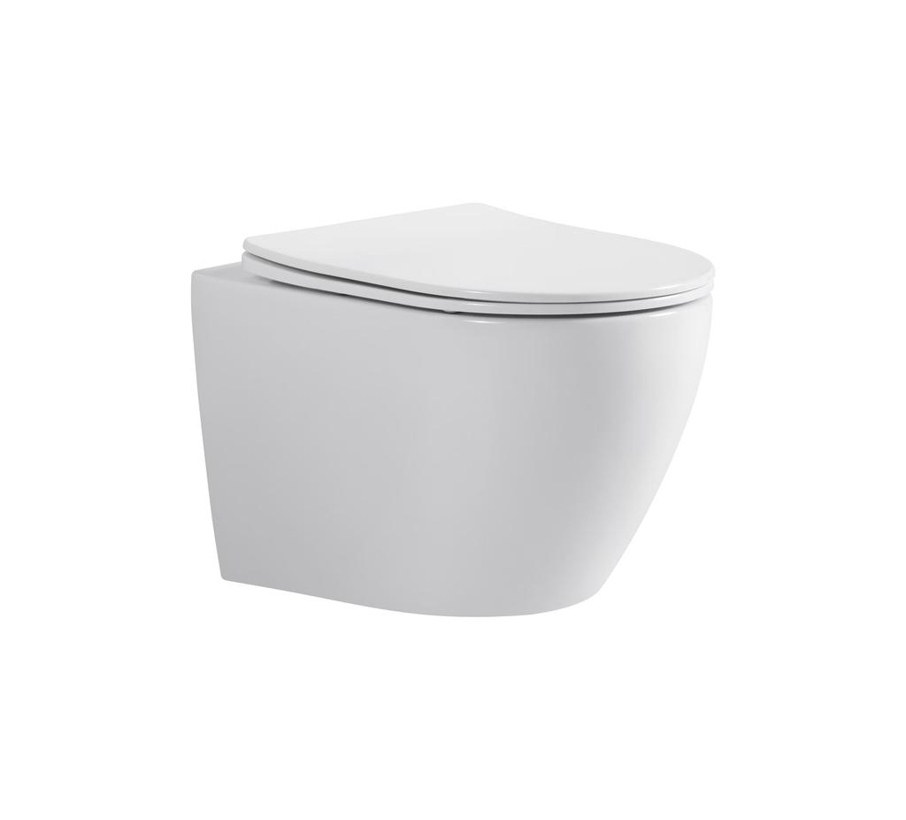 Pureline Fluxa 49X36 CM Tornado Wall-Hung Toilet With Seat W/O White