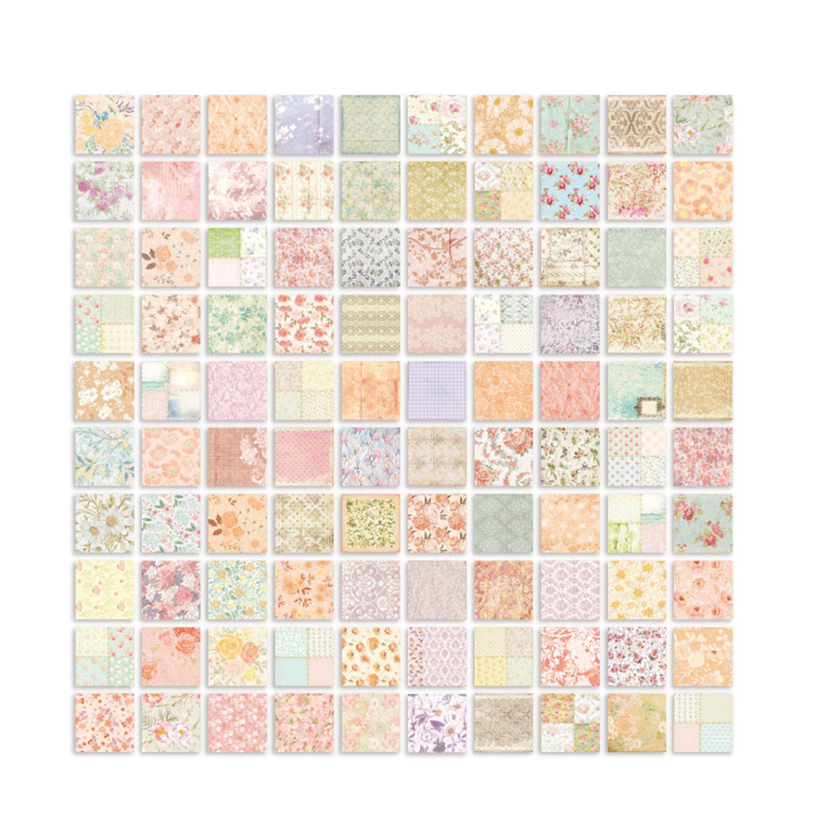 

200 листов декоративной бумаги для скрапбукинга с узорами цветов и растений, материалы для ведения дневника для DIY искусства