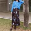 2026 Spring Retro High-Waisted Pleated A-Line Long Skirt Drape Flare Skirt