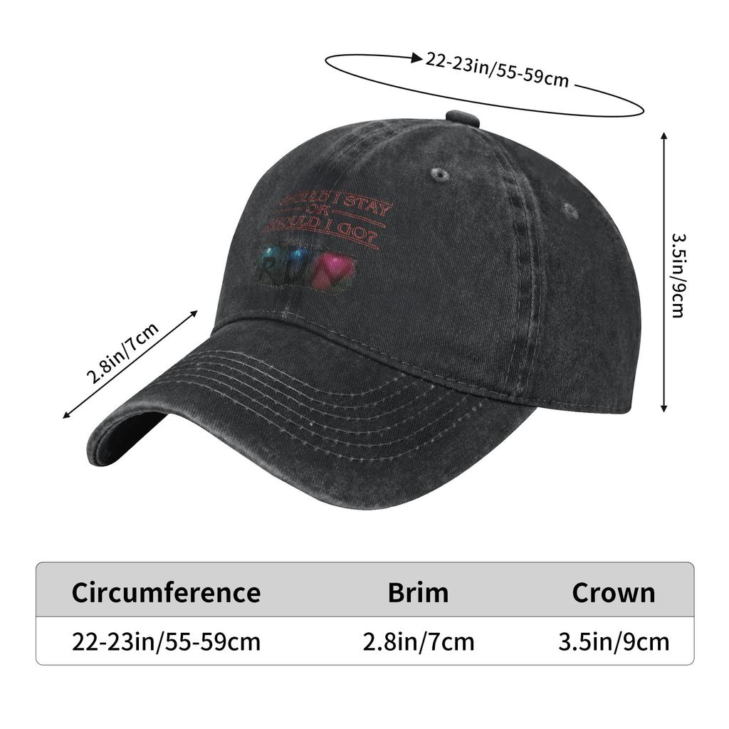 Should I Stay or RUN Baseball Cap Sun  Kpop Rock Wholesale Washed Hip Hop Hats Women Men Stylish Custom DIY Baseball Caps