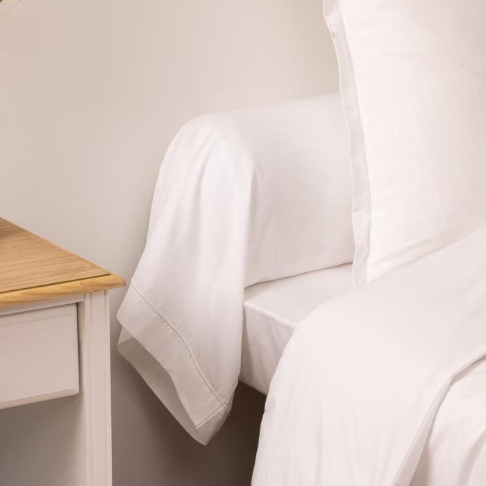 Taie de traversin - Horizon - 185 x 85 cm - 100% coton - Couleur Blanc - Naturelle