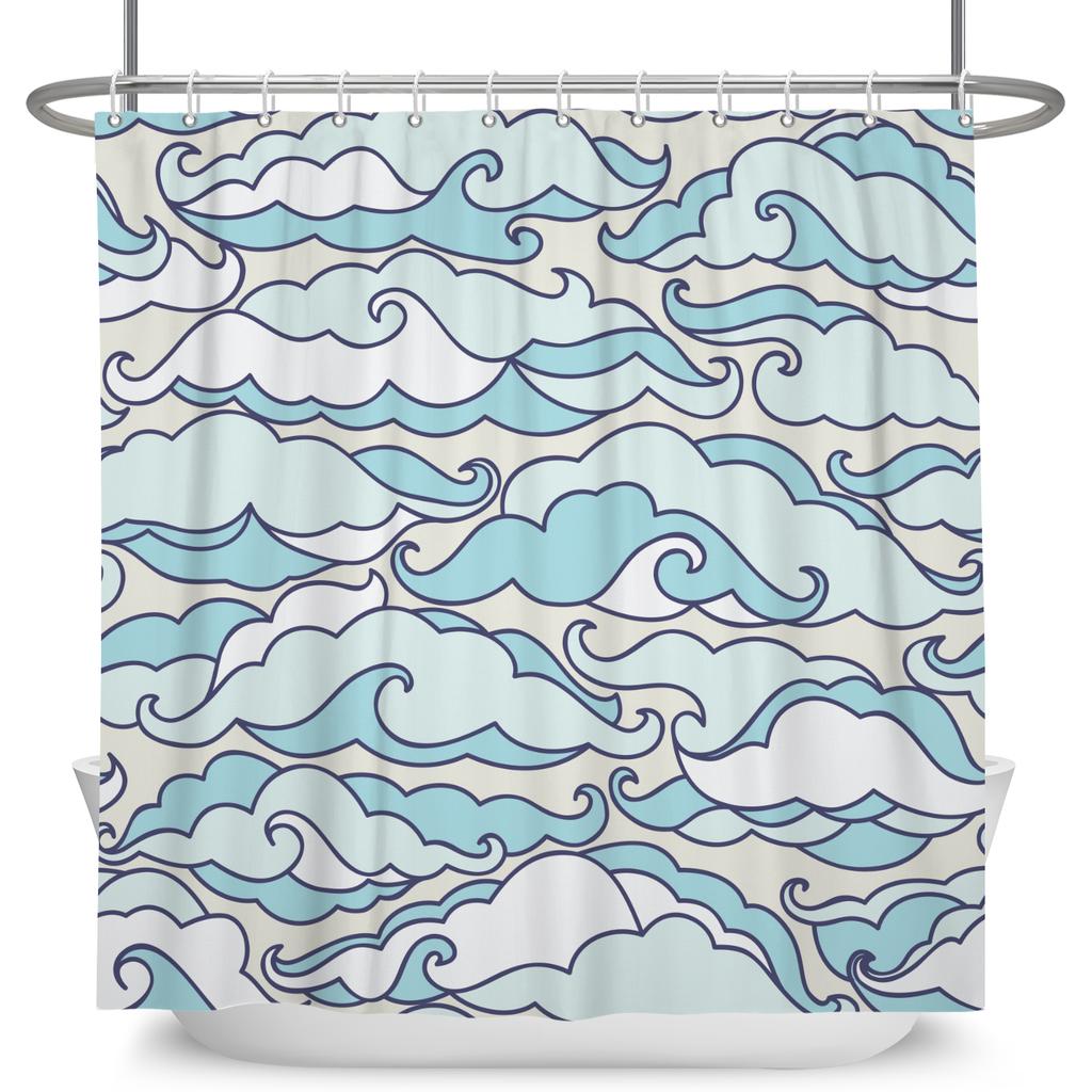 Minimalist Comics Shower Curtain Cute Cats Funny Cat Bath Scene Decor Waterproof Polyester Bathroom Curtain Set with 12 Hooks