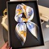 Year of the Horse New Imitation Silk Printing Silk Scarf Square Scarf High-end Shawl Sunscreen Neck Scarf Headscarf Scarf
