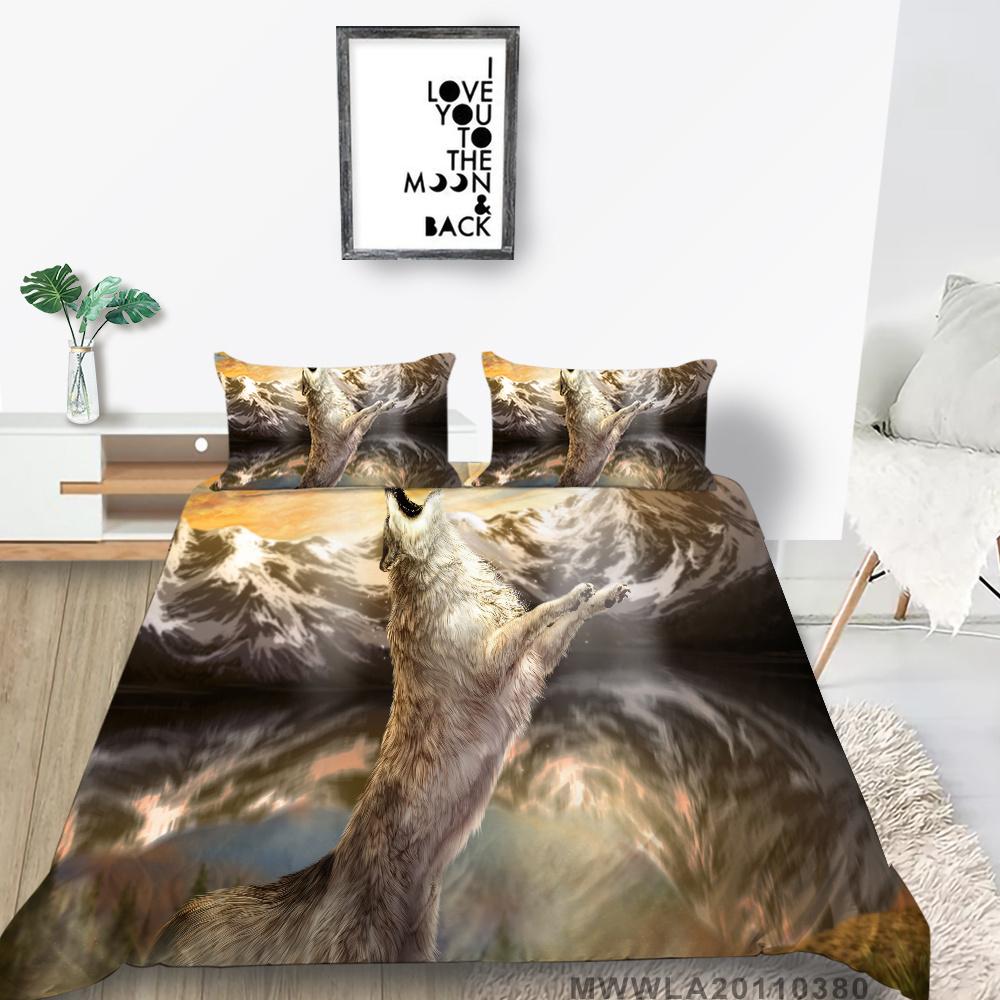 2023 neue Stil Doppel Größe Hause Bettwäsche 3D Wolf Druck Bettwäsche Abdeckung Anzug Einzigartiges Design Modische Bettwäsche Abdeckung Set Bettwäsche Abdeckung