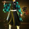 Anime Tanjirou Kamado Cosplay Demon Slayers Kimetsu No Yaiba Cosplay Costume Wig Mask Kimono Cloak Halloween Uniform Adult Kids