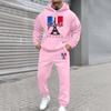 Men'S Stand Up Collar Button Casual Long Sleeved Shirt Long Pants Sports Suit