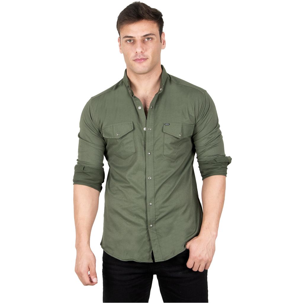 DeepSEA Herren-Hemd aus gestricktem Stoff mit Druckknopf und doppelter Tasche 2300415