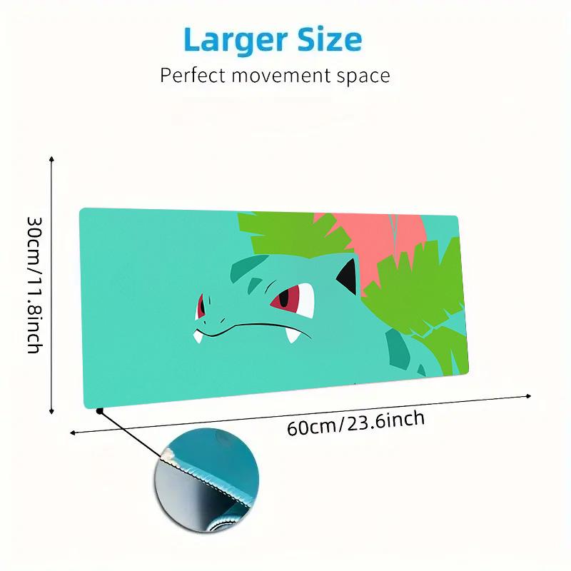 Piplup and Bulbasaur Print Cushion Non-slip Laptop Tablet Big Mousepad XXL Mat Mini PC Playmat With Lock edge