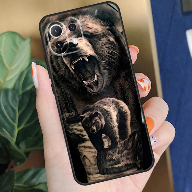 Cute Grizzly Bear Case For Xiaomi 15T 14T 13T Pro 14 15 Ultra 17 Pro Max POCO X7 F8 Pro X5 X6 F5 F6 F7 Coque