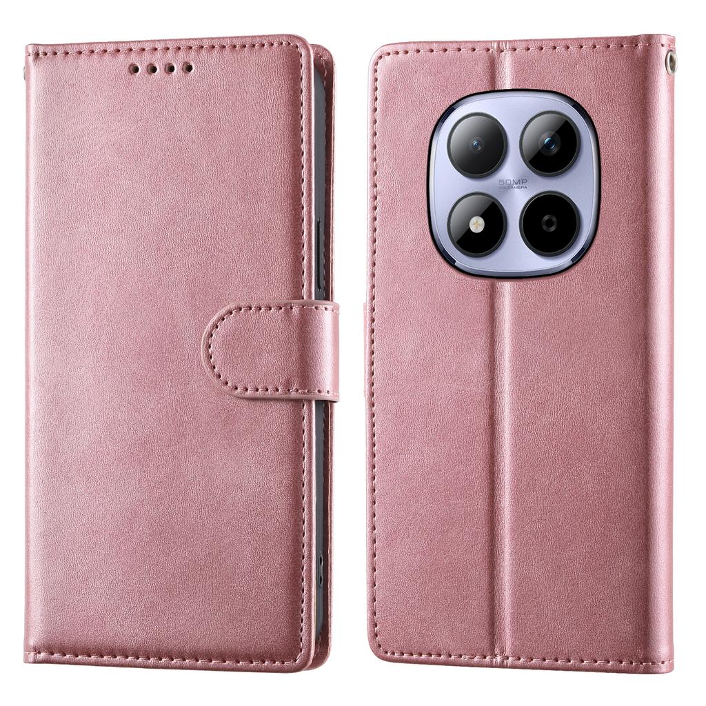For Xiaomi Redmi Note 15 Pro 5G (Global) Case Stand Wallet Calf Texture PU Leather Flip Phone Cover with Wrist Strap