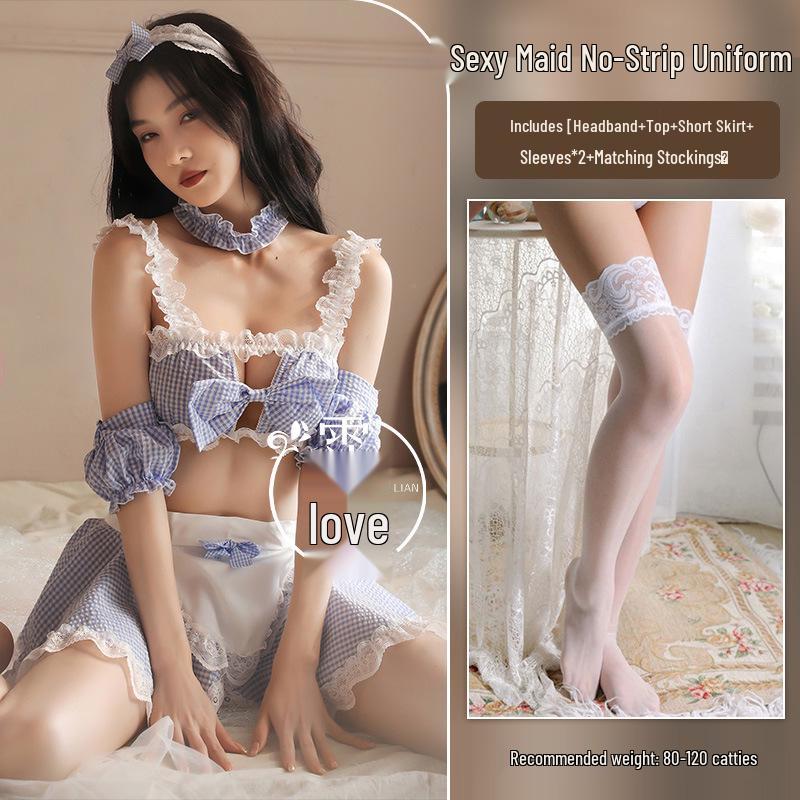 Mulanqing Cute Maid Outfit: Sexy Lace Suspender Lingerie for Women